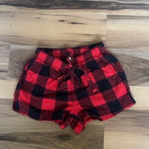 Auden Red and Black Buffalo Plaid Athletic Lounge Shorts